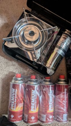 Portable stove w/Gas cans