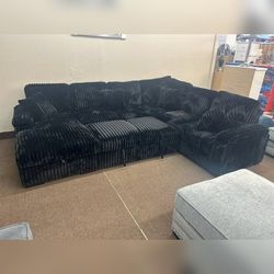 Extra Large Black Pull out sectional sofa sleeper sofa beds