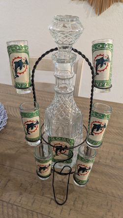 Perfect Gift For Miami Dolphins Fan - Decanter Shots set