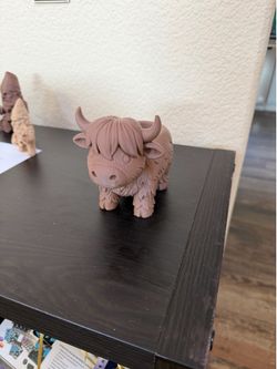 3d printed highland cow planter