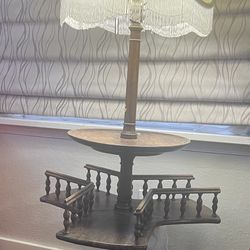 Antique Lamp/table With Wheels 