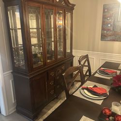 Beautiful dark oak dining room set