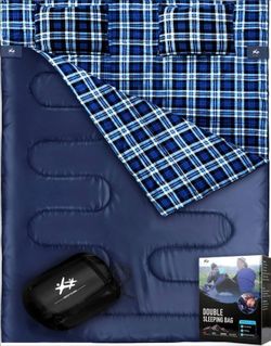 BESTEAM Double Sleeping Bag Flannel for Adults