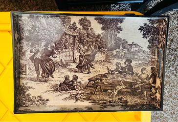 Vintage Toile Scene Decorative Serving Tray