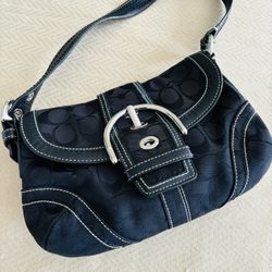 Vintage Black Coach Shoulder Bag