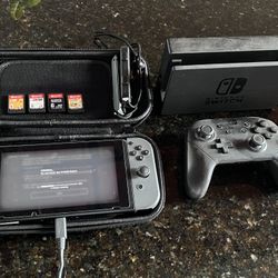 Nintendo Switch with Case, Pro Controller, Games, Dock