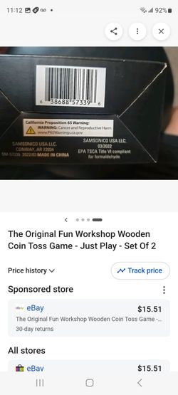 Wooden coin toss game.