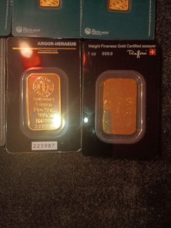 Argor-Heraeus 1 oz Fine Gold Bar 999.9