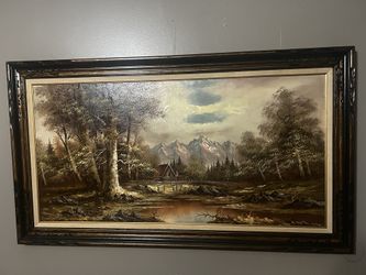Huge Beautiful Painting With Wooden Frame
