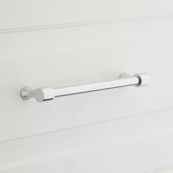 SIGNATURE HARDWARE 3-3/4" Strasbourg Solid Brass Cabinet Pull - Polished Chrome