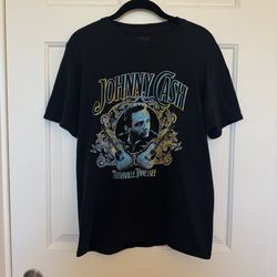 Johnny Cash T-Shirt - Size Medium - 100% Cotton - Black T-Shirt - Unisex