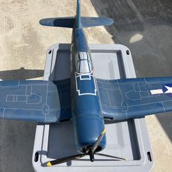 US Navy F4U Corsair 48” Wide Mahogany Wood Model Airplane