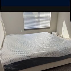 KING BED FRAME (CREAM)