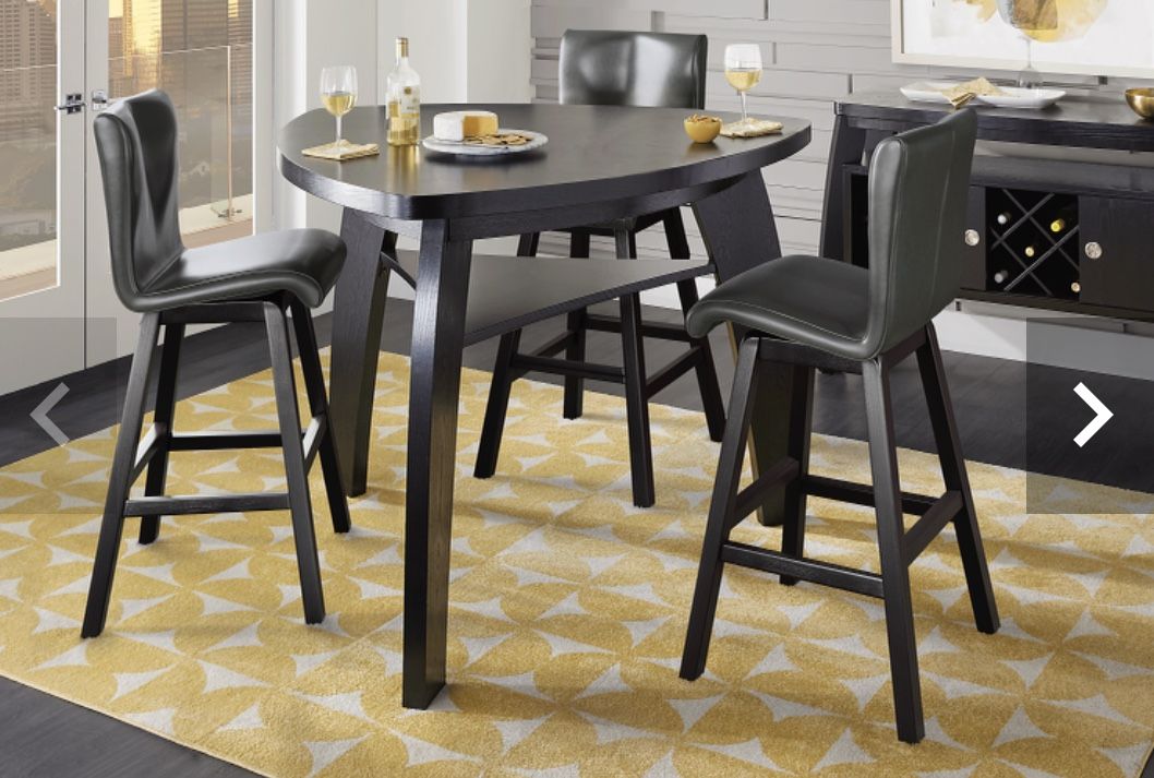 Cider Creek Chocolate 4 Pc Counter Height Dining Room With Matching Stools and Curved Bench