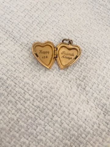 Vintage Heart Locket For Necklace Gold