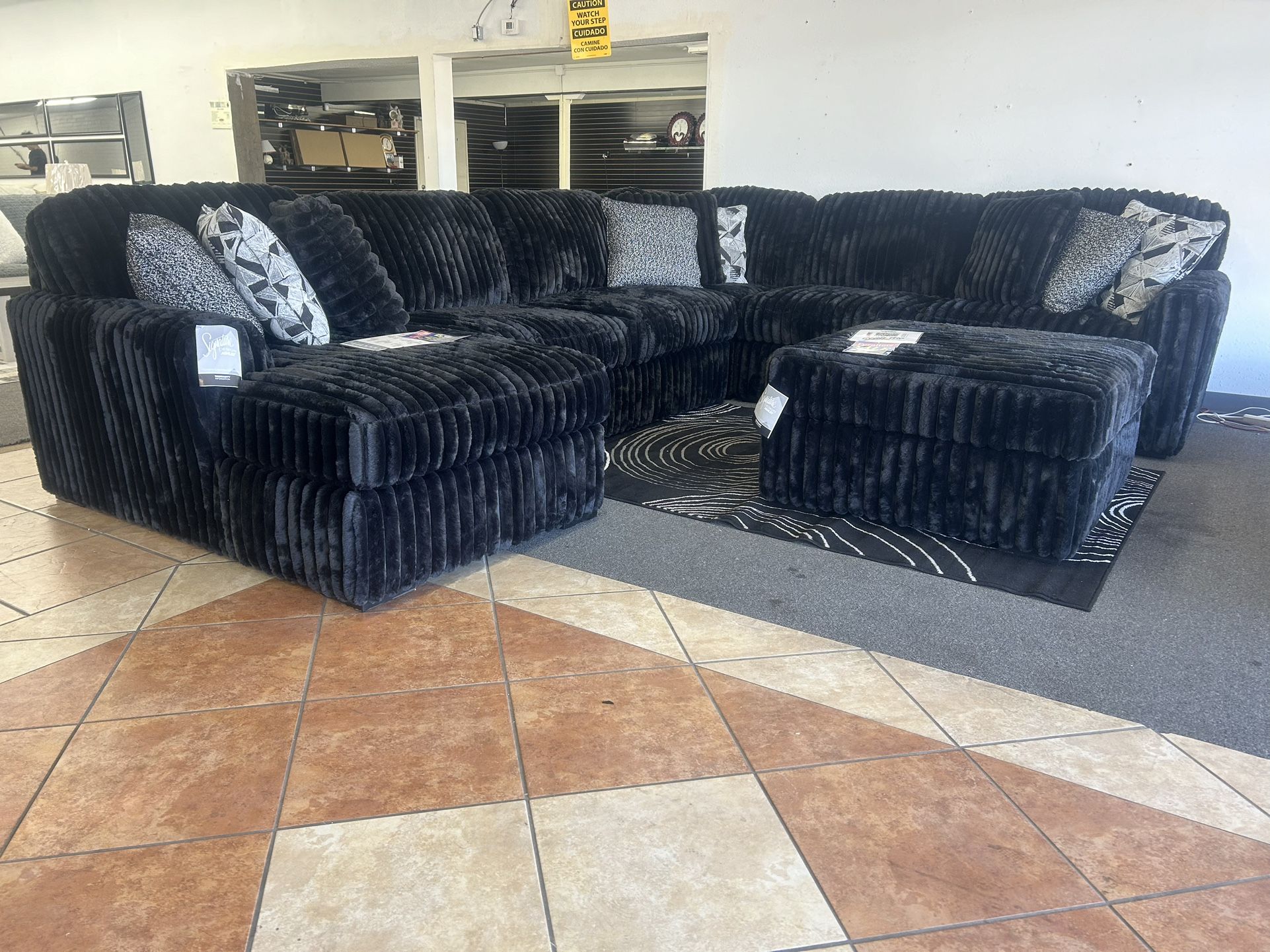 Ashley Midnight Madness Sectional! With Ottoman!!! Going Out Of Business Sale!