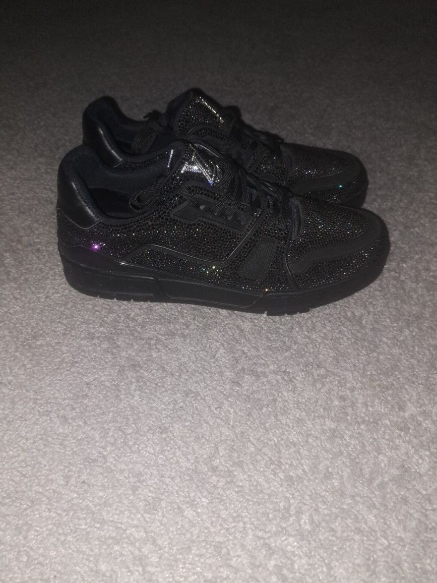 Louis Vuitton LV Trainer Black Swarovski Crystals