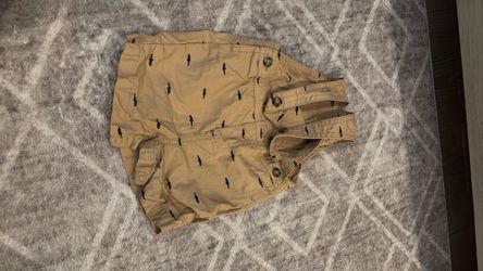 Baby Boy Shark Print Shortalls and tank onesie