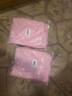 Pink Fabric Covers 6.6FT and 8FT – Set of 2