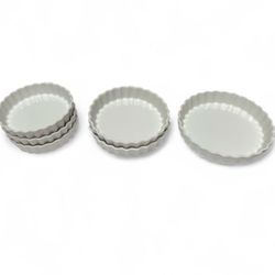 Set of  Round Quiche/Brulee Baking Dish, Set of 6, White 5-Inch,6-Inch & 7-Inch 