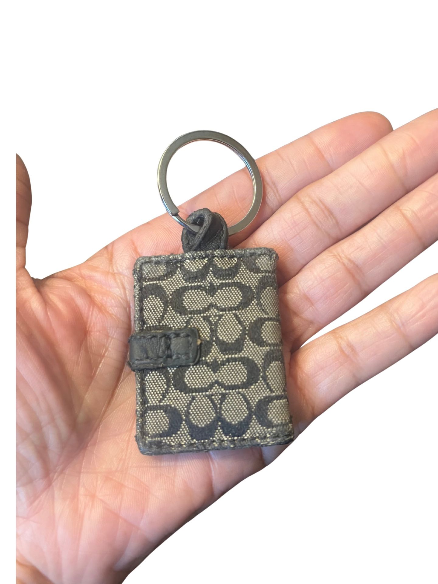Coach Signature canvas mini photo album/picture frame keychain/bag