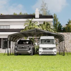 Carport 20 x 20 Shelter - Perfect Solution for Vehicles, Boats & Equipment - Durable, All-Weather, Quick Assembly - Spacious, Secure, Reinforced