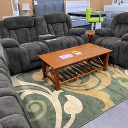 3-Piece Brown Reclining Sofa Set