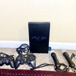 PS2 Console With 4 Controllers 