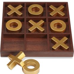 NEW Wooden Tic Tac Toe Board Game