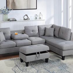 Sectional Sofa With Ottoman Storage