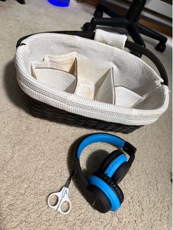 Baby’s basket  and headset for $15