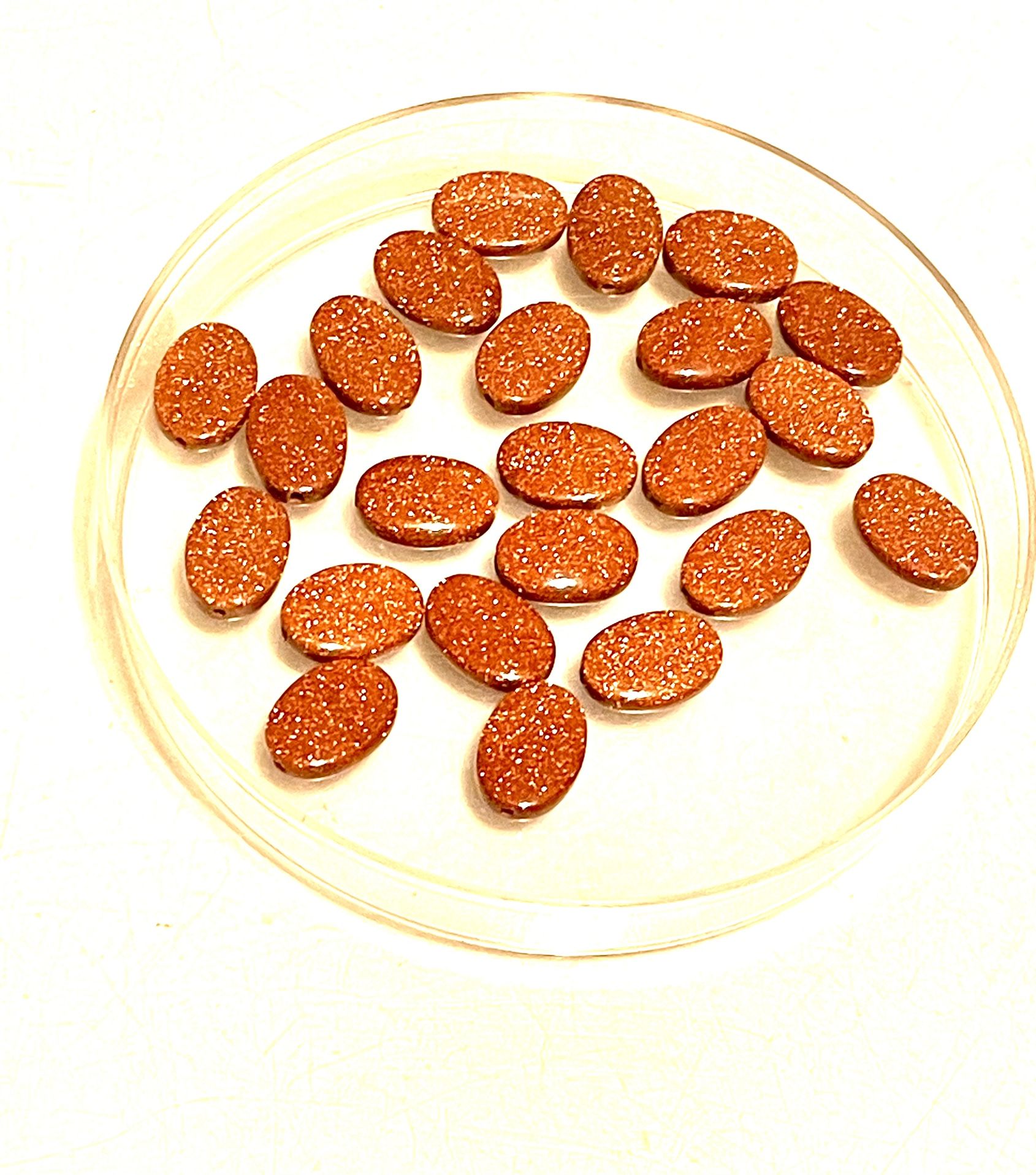 Lot Of 23 Goldstone 14mm Oval Beads
