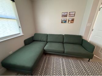 Castlery Pebble Chaise Sectional Sofa – Forest Green