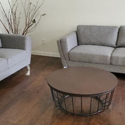 COMFY NEW QUITO GRAY FABRIC SOFA AND LOVESEAT SET ON SALE ONLY $699. IN STOCK SAME DAY DELIVERY 🚚 FINANCING AVAILABLE 