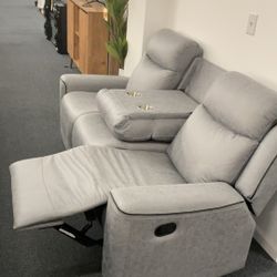 Recliner Sofa With Console Wipeable Pet And Child Resistance Back Support 