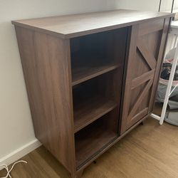 Farmhouse Sliding Barn-Door Accent Cabinet (Wayfair) – Walnut Finish