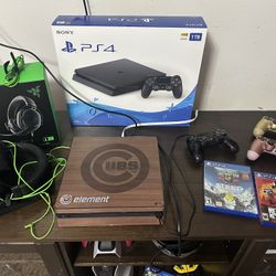 PS4 Slim 1TB Bundle – Games + Headset + Box – $250 OBO