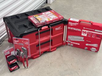 🦃 Milwaukee Thanksgiving deal: PACKOUT 2-Drawer, 56-PC Sockets, Hand Tools + Fire Blanket 🧰 $300 FIRM (NO EXTRA FEES)