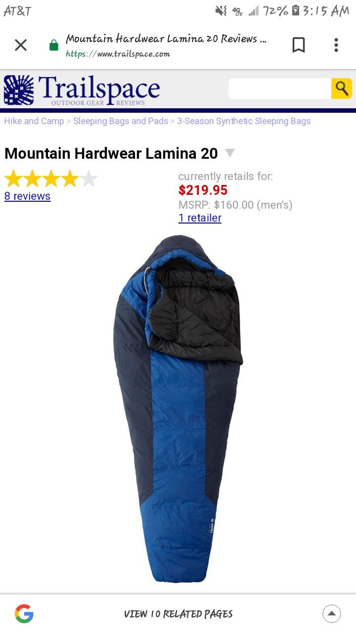 Mountain Hardware Lamina 20 Sleeping Bag