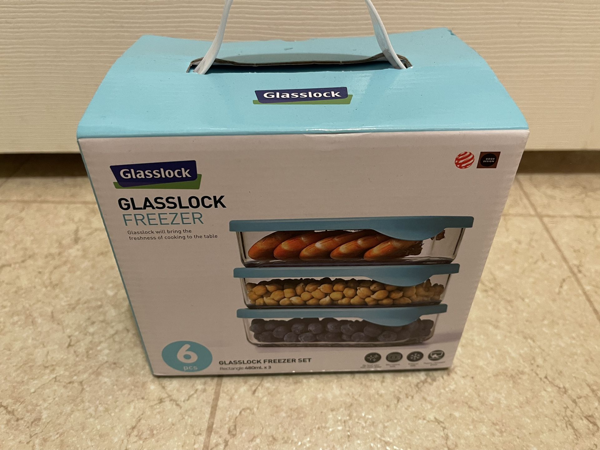 NEW 6pc. GLASSLOCK FREEZER SET