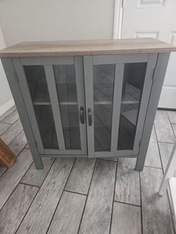 Storage buffet cabinet glass doors