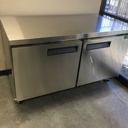 60” Undercounter Refrigerator Stainless Steel Solid Doors Commercial