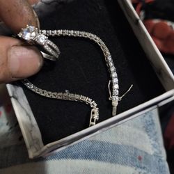 KAY 2.5 Carat DIAMOND LINE TENNIS BRACELETTE AND RING 