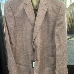 NEW with tag BILLY REID NORDSTROM Blazer suit jacket Linen Dusty Rose Men’s 46R