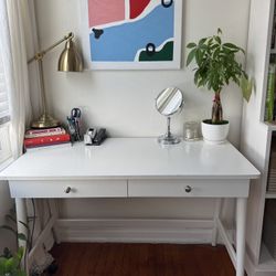 white 2 drawer desk 