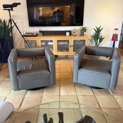 Gray leather Swivel Chairs