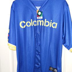 NEW - 2XL Colombia World Baseball Classic Button Up Jersey
