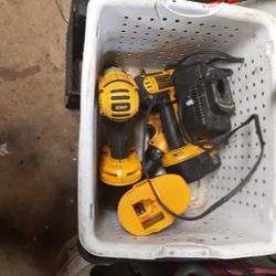 Dewalt 18volt Drills And Hammerdrill And Flashlight With 2 Battery's And Chargerworks  Great