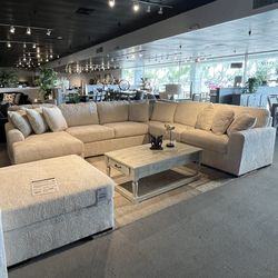 Ivory 4PC Chaise Sectional Couch