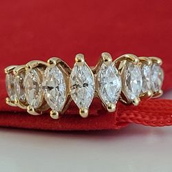 ❤️14k Size 7 Lovely Solid Yellow Gold Cubic Zirconia Tiara Design Ring!/ Anillo de Oro con Cubic Zirconia!👌🎁Post Tags: Anillo de Oro